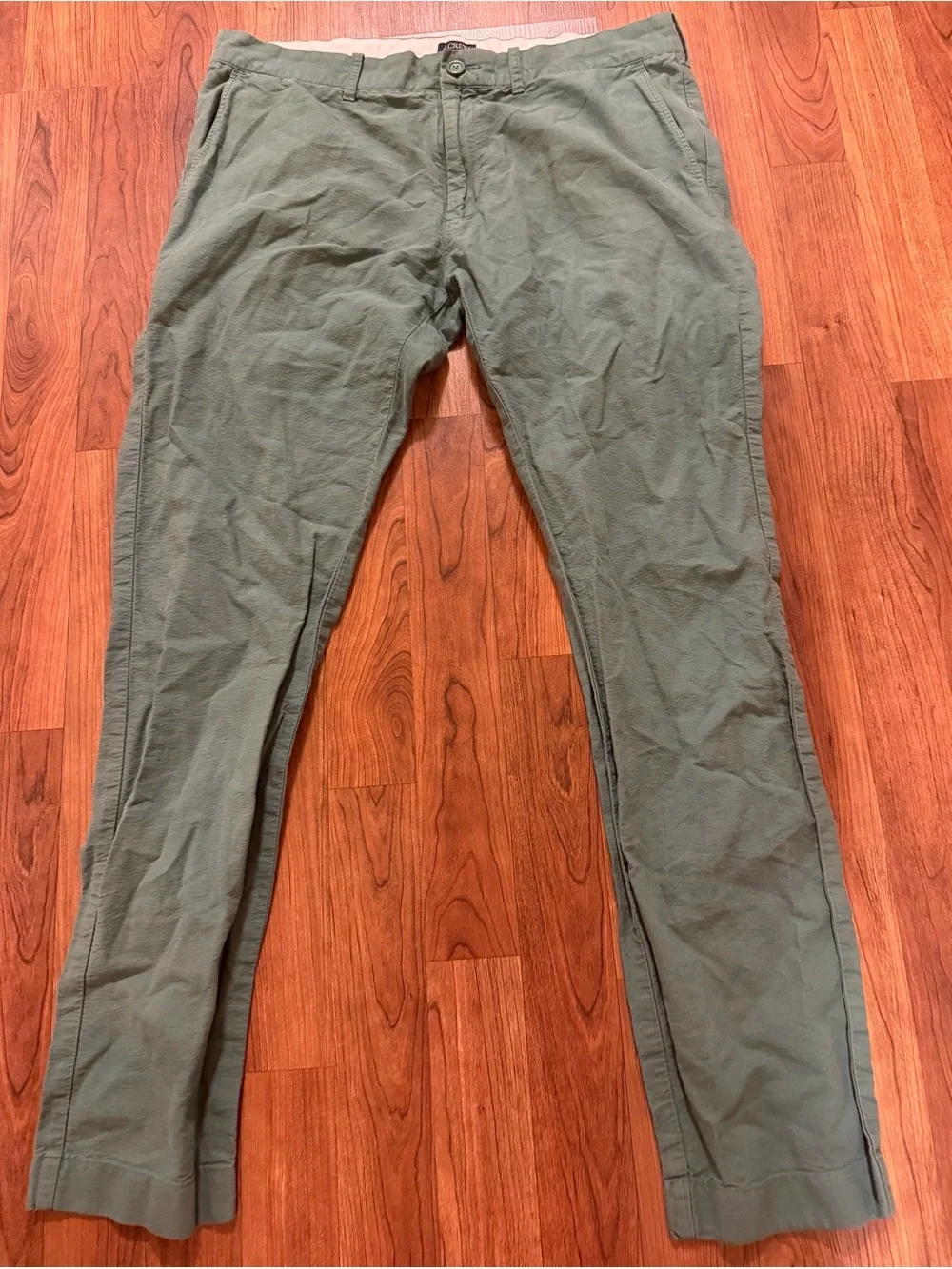 J. Crew The Driggs Chino Pants low rise slim, tailored green size 33x32